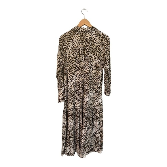 H&M Animal Print Shirt Dress Women’s Size Small Popover Long Sleeve Modest S - Picture 2 of 6